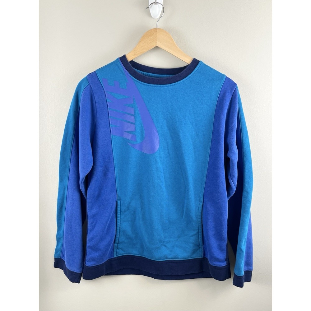 Nike Boys XL Sportswear Amplify Fleece Sweatshirt Color‎ Block Blue Retro